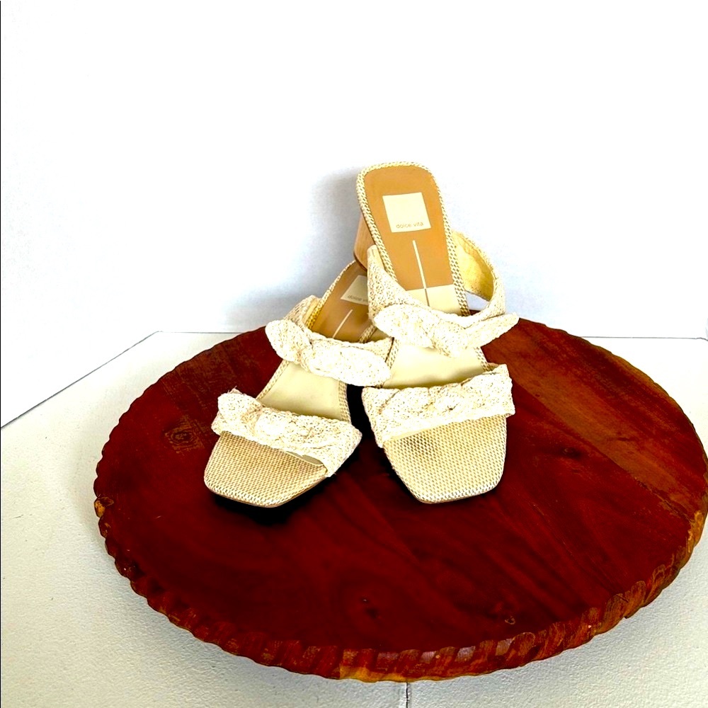 Dolce Vita Cream Textured Sandals